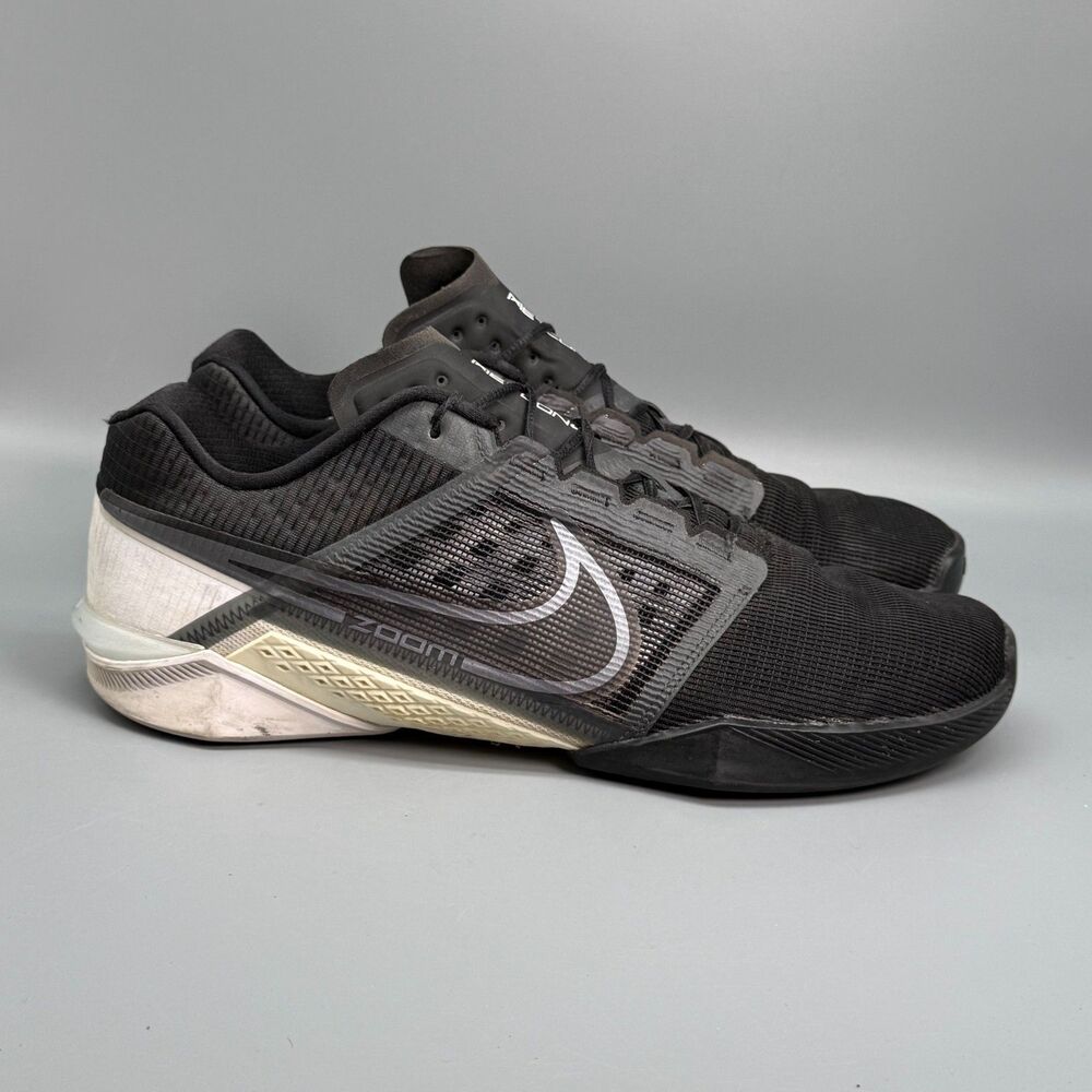 Nike Zoom Metcon Turbo 2 Men's 12 Black Metallic Cool Gray Athletic Sneakers